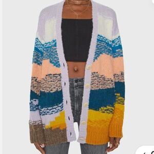 Abstract Cardigan Sweater